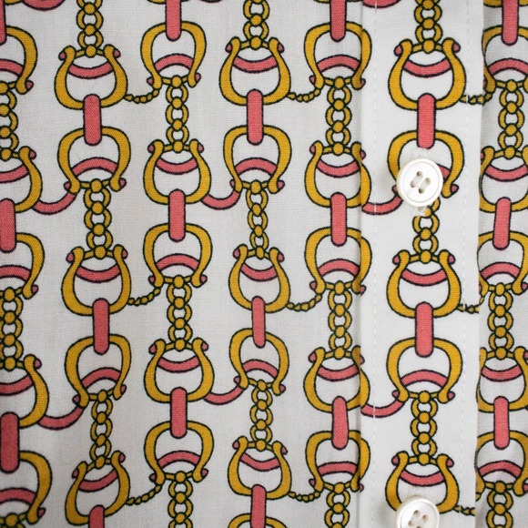 Talbots‎ Womens 16P Button Down Shirt Blouse Equestrain Horse Bit Preppy Western - Picture 9 of 10